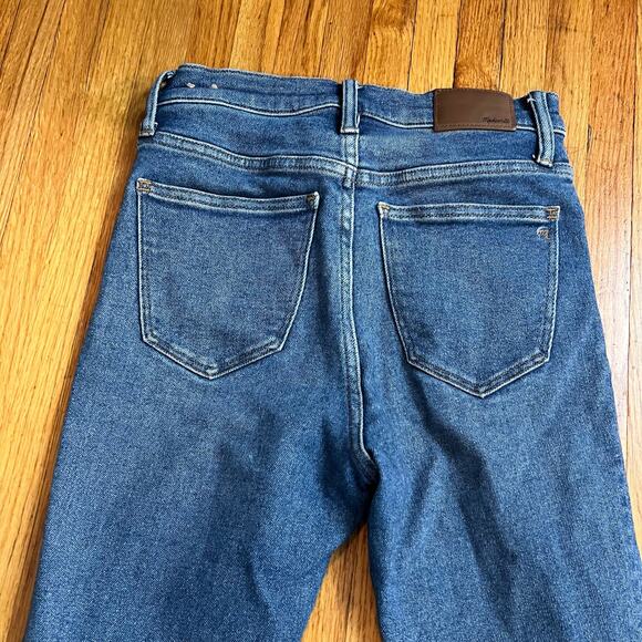 Madewell Jeans Womens 26 Cali Demi Boot Blue Denim Raw Hem - Picture 5 of 12